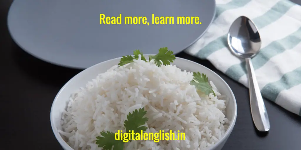 processing writing on how to make rice 