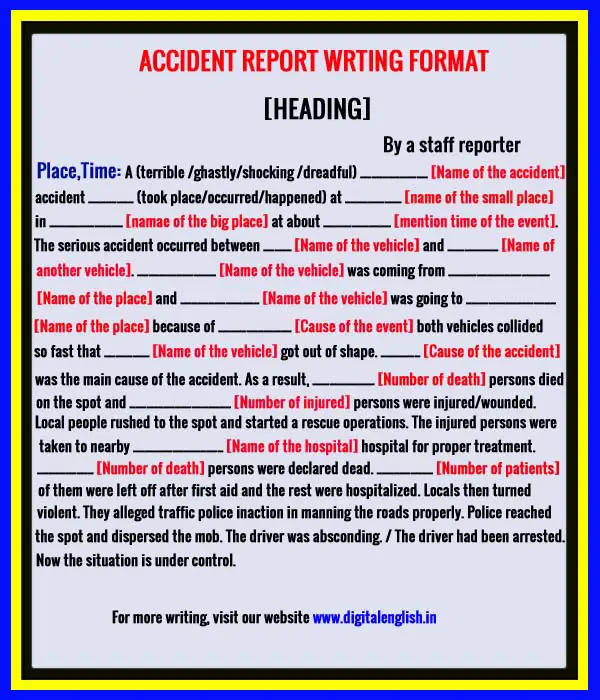A Road Accident Report Writing