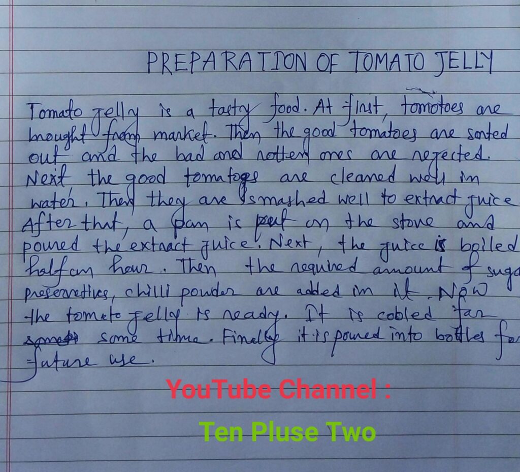 Tomato Jelly Processing Writing