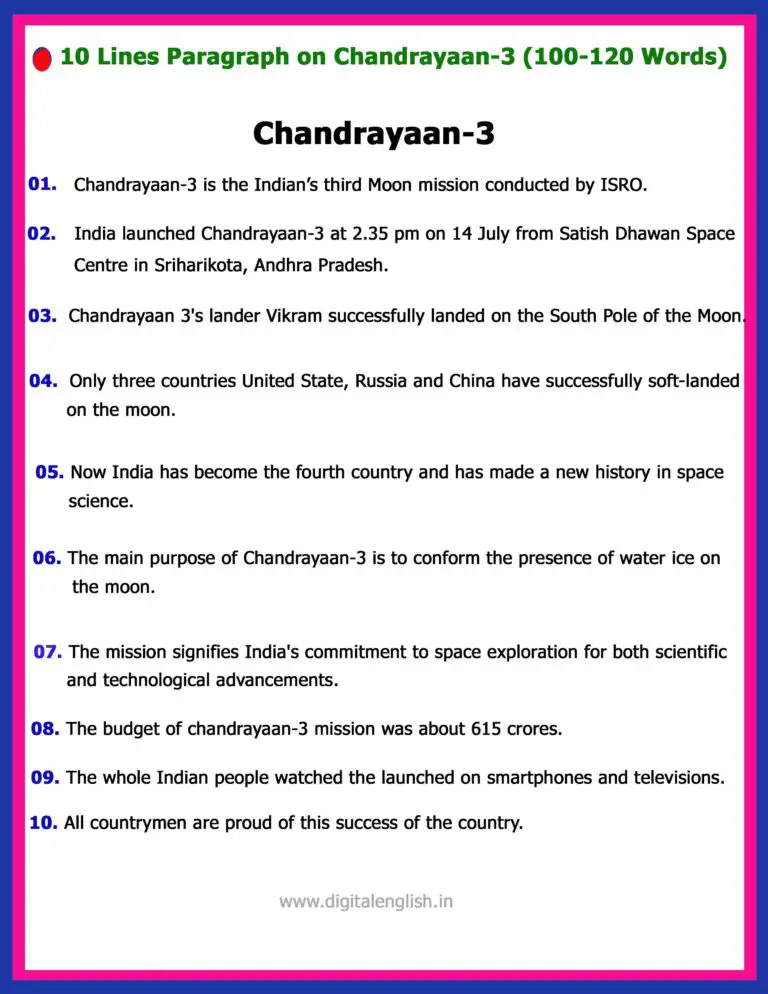 chandrayaan essay in english 250 words