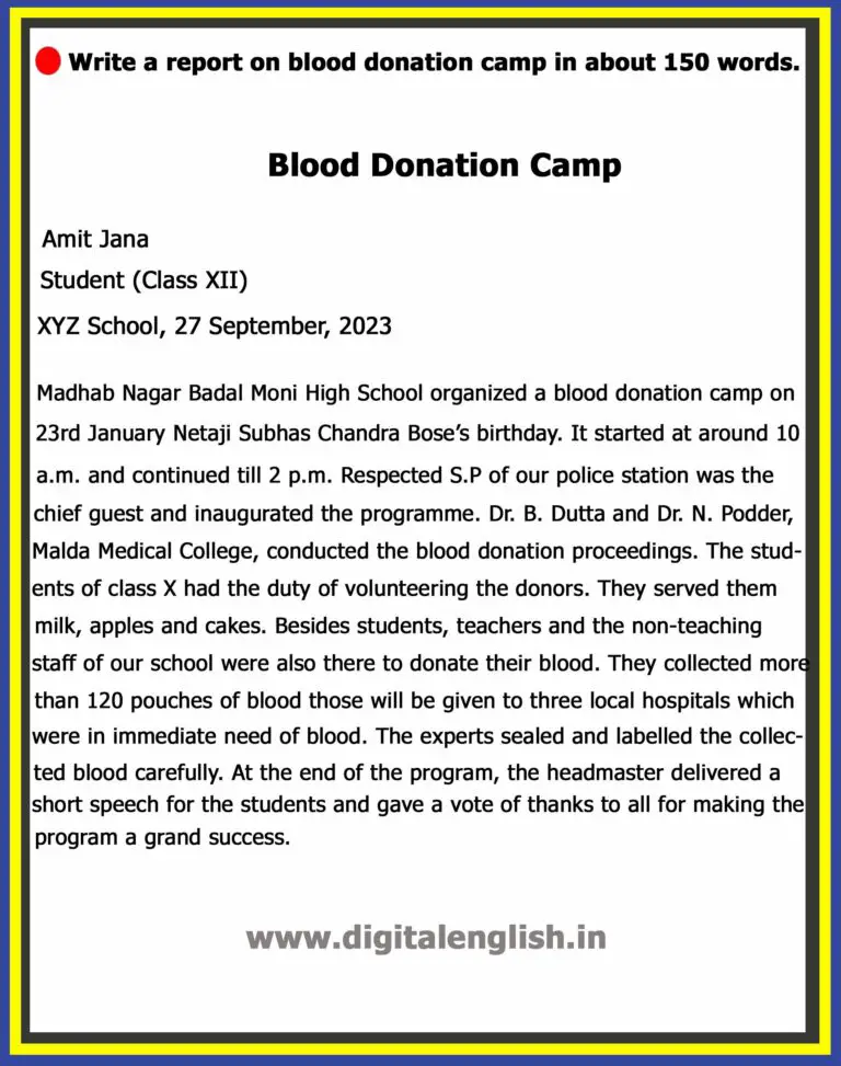 speech writing blood donation camp